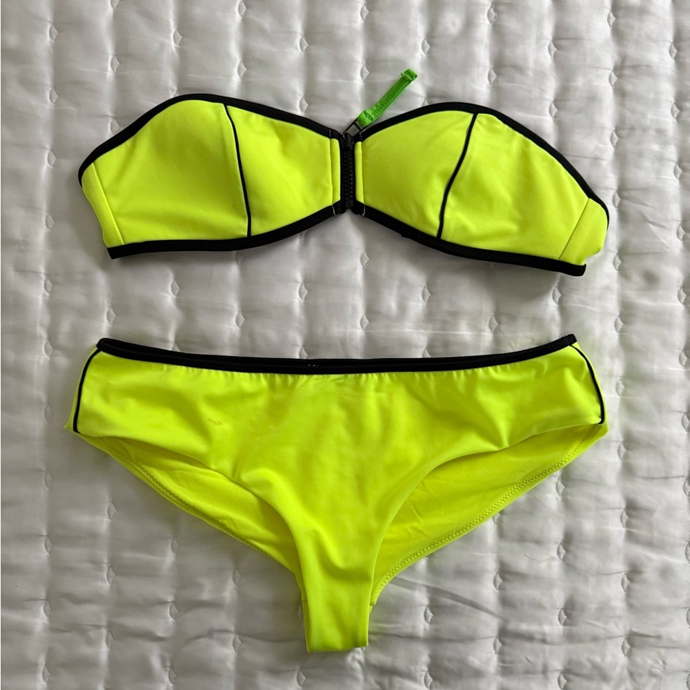 ZARA Neon Yellow Bikini Set